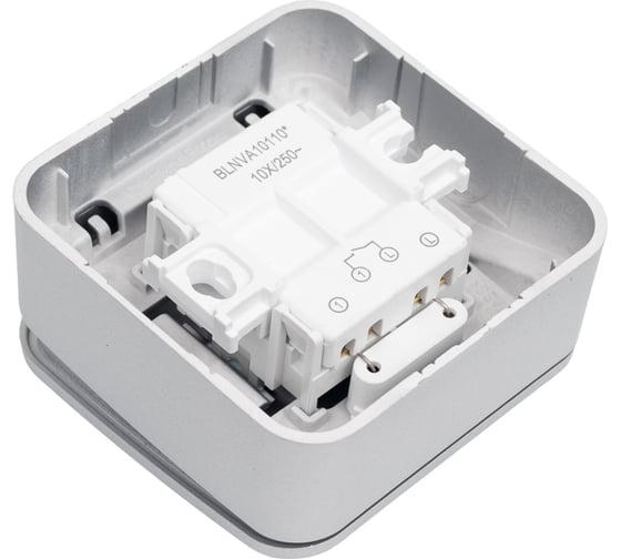 1-клавишный выключатель Systeme Electric Blanca открытая установка, без пласт. алюминий с подсветкой, 10а BLNVA101103