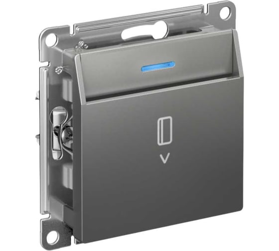 Карточный выключатель Systeme Electric Atlasdesign сталь 10а, без задержки времени ATN000967 1