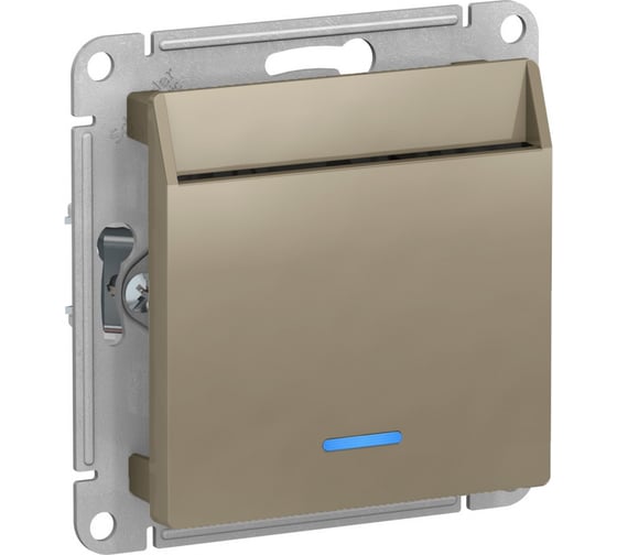 Карточный выключатель Systeme Electric Atlasdesign шампань 10а, без задержки времени ATN000567 1
