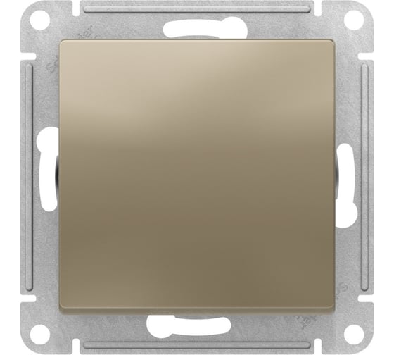 1-клавишный выключатель Systeme Electric Atlasdesign шампань 2-полюсный, 10а, механизм ATN000521