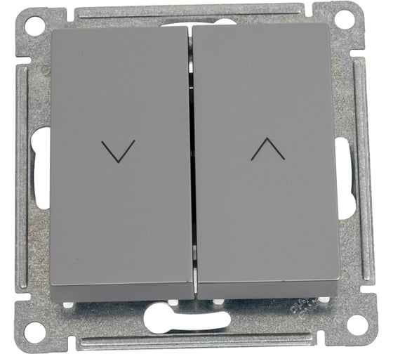 Выключатель жалюзи Systeme Electric Atlasdesign сталь 2-кл., 10а, механизм ATN000919