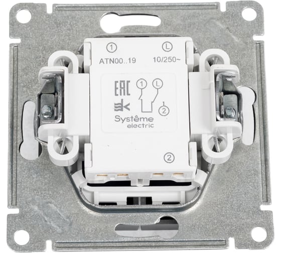 Выключатель жалюзи Systeme Electric Atlasdesign сталь 2-кл., 10а, механизм ATN000919