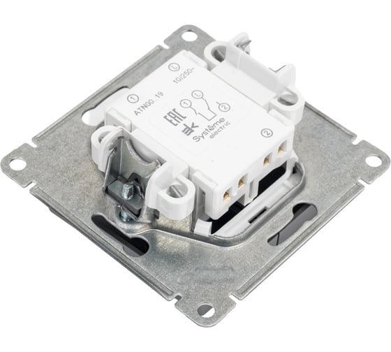 Выключатель жалюзи Systeme Electric Atlasdesign сталь 2-кл., 10а, механизм ATN000919