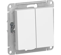 2-клавишный выключатель Systeme Electric Atlasdesign белый с самовозвратом, сх.5, 10ах, механизм ATN000117