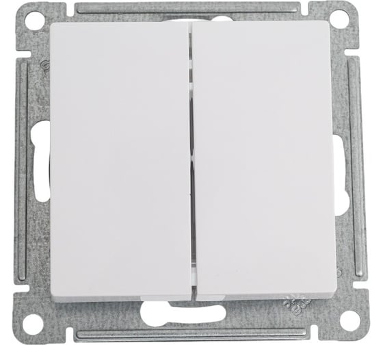 2-клавишный выключатель Systeme Electric Atlasdesign белый с самовозвратом, сх.5, 10ах, механизм ATN000117 1