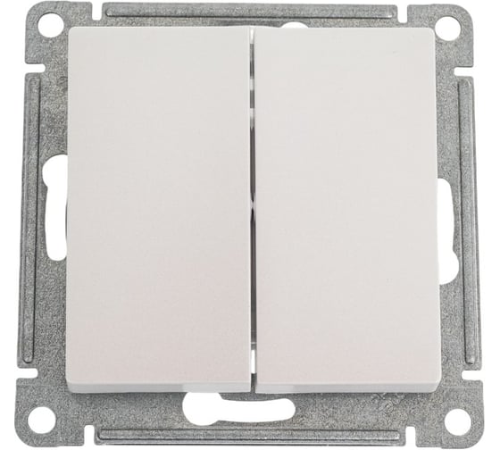 2-клавишный выключатель Systeme Electric Atlasdesign жемчуг с самовозвратом, сх.2, 10а, механизм ATN000417 1