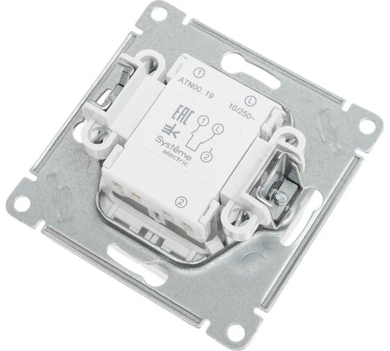 Выключатель жалюзи Systeme Electric Atlasdesign белый 2-кл., 10а, механизм ATN000119