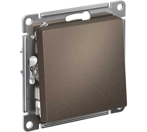 1-клавишный выключатель Systeme Electric Atlasdesign мокко 2-полюсный, 10а, механизм ATN000621 1