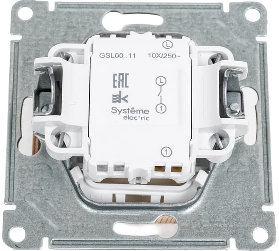 1-клавишный выключатель Systeme Electric Glossa сосна, сх.1, 10ах, механизм GSL001511