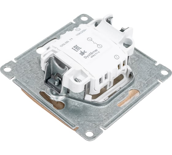 1-клавишный выключатель Systeme Electric Glossa сосна, сх.1, 10ах, механизм GSL001511