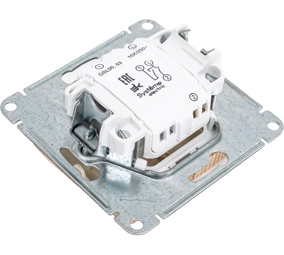 2-клавишный выключатель Systeme Electric Glossa сосна, с подсветкой, сх.5а, 10ах, механизм GSL001553