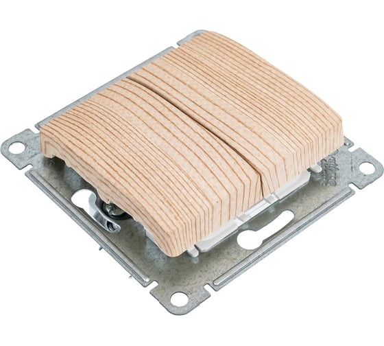 2-клавишный выключатель Systeme Electric Glossa сосна, сх.5, 10ах, механизм GSL001551