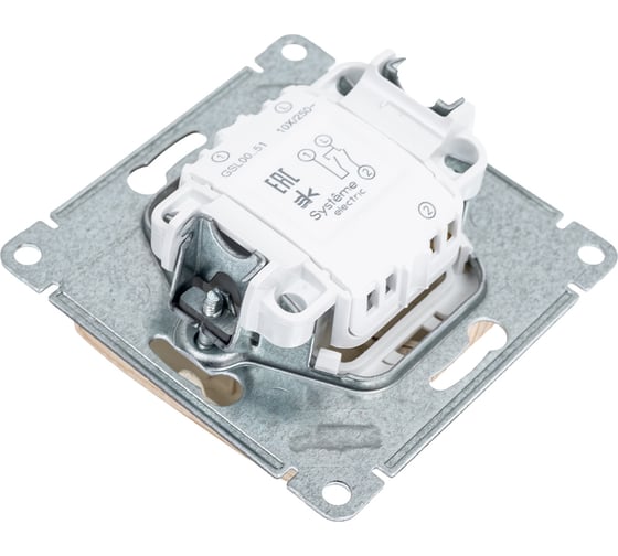 2-клавишный выключатель Systeme Electric Glossa сосна, сх.5, 10ах, механизм GSL001551