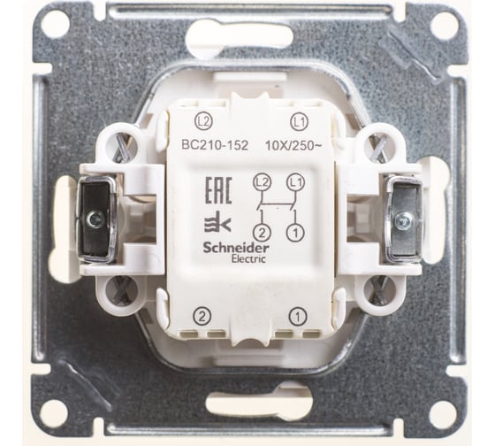 1-клавишный выключатель Systeme Electric Wessen 59 белый 2-полюсный, 10а VS210-152-1-86