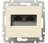 Розетка Legrand компьютерная двойная RJ45 категория 6 UTP Legrand Valena с захватами слоновая кость 774147