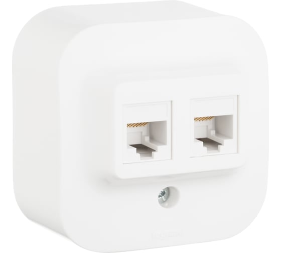 Розетка Legrand компьютерная двойная RJ45 категория 5e UTP Legrand Quteo IP20 накладной монтаж белый 782228