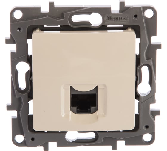 Розетка Legrand компьютерная RJ45 категория 6 UTP Legrand Etika слоновая кость 672353