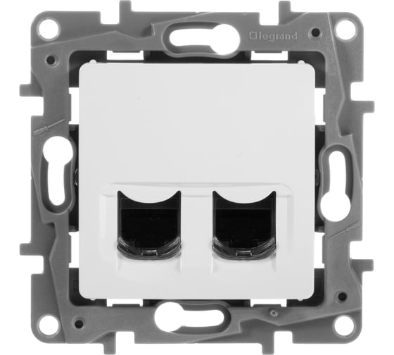 Розетка Legrand компьютерная двойная RJ45 категория 6 UTP Legrand Etika белый 672254