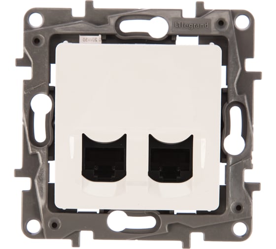 Розетка Legrand компьютерная двойная RJ45 категория 6 UTP Legrand Etika белый 672254