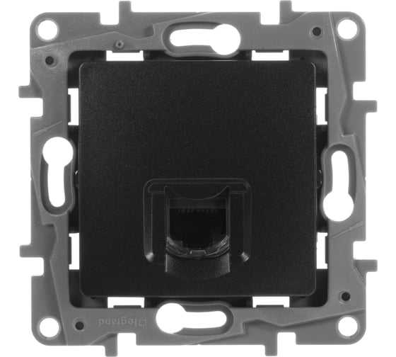 Розетка Legrand компьютерная RJ45 категория 6 UTP Legrand Etika антрацит 672653