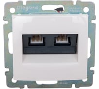 Розетка Legrand компьютерная двойная RJ45 категория 6 UTP Legrand Valena с захватами белый 774247