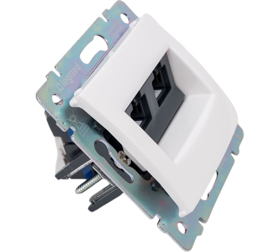 Розетка Legrand компьютерная двойная RJ45 категория 6 UTP Legrand Valena с захватами белый 774247