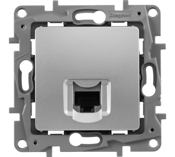 Розетка Legrand компьютерная RJ45 категория 6 UTP Legrand Etika алюминий 672453