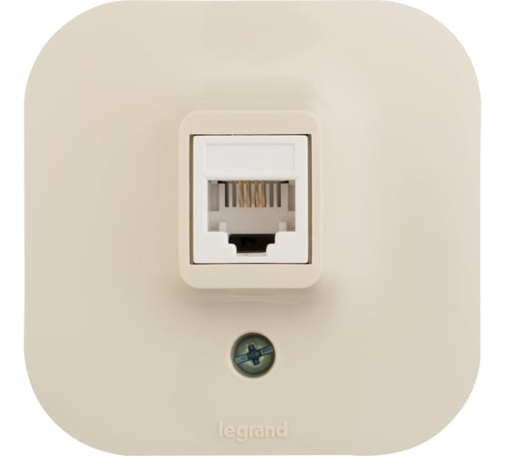 Розетка Legrand телефонная RJ11 Legrand Quteo IP20 накладной монтаж слоновая кость 782244