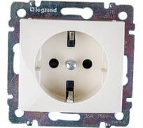 Розетка Legrand с заземлением Legrand Valena со шторками 16А 250В безвинтовые зажимы слоновая кость 774122