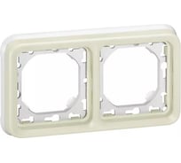Суппорт Legrand с рамкой для встроенного монтажа Программа Plexo белый- 2 поста горизонтальная установка 069694