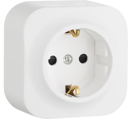 Розетка Legrand с заземлением Legrand Quteo без шторок IP20 16А 250В винтовые зажимы накладной монтаж белый 782211