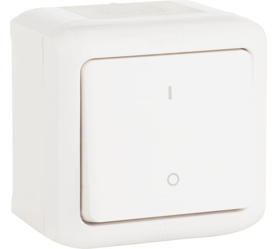 Выключатель Legrand двухполюсный одноклавишный Legrand Quteo IP44 10А 250В винтовые зажимы накладной монтаж белый 782309 1
