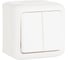 Переключатель Legrand двухклавишный Legrand Quteo IP44 10A 250В винтовые зажимы накладной монтаж белый 782301 1
