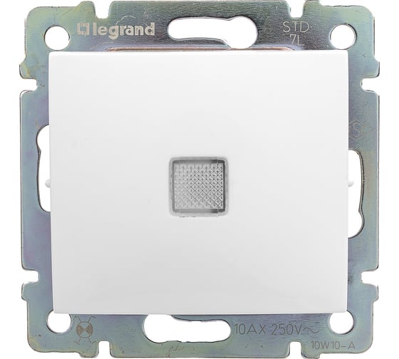 Переключатель Legrand перекрёстный одноклавишный с подсветкой Legrand Valena 10А 250В схема 7L винтовые зажимы белый 774448
