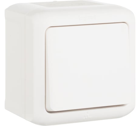 Переключатель Legrand одноклавишный Legrand Quteo IP44 10А 250В винтовые зажимы накладной монтаж белый 782304