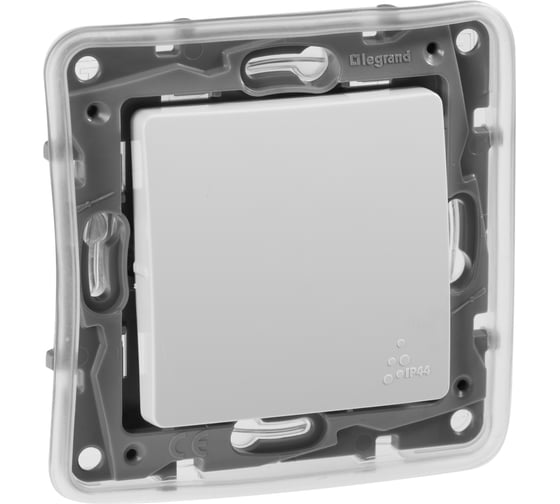 Переключатель Legrand одноклавишный IP44 Legrand Etika 10А 250В безвинтовые зажимы белый 672200