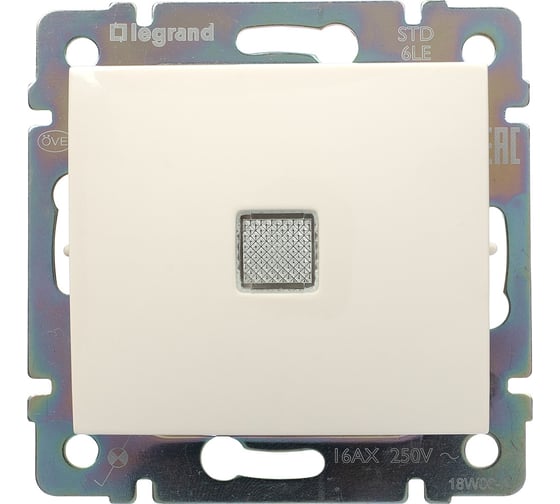 Переключатель Legrand перекрёстный одноклавишный с подсветкой Legrand Valena 10А 250В схема 7L винтовые зажимы слоновая кость 774348