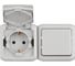Выключатель+розетка Legrand 2К+З шторки IP44 серый 782348 2