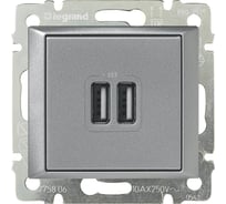 2-pозетка USB Legrand VLN алюминий 770270