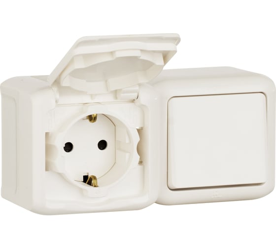 Выключатель+розетка Legrand 2К+З шторки IP44 белый 782318