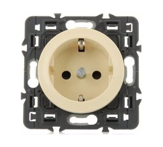 Розетка с заземлением Legrand DIY Celiane, винтовой зажим, бежевый 696924 1