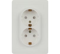 Двойная розетка Intro 720801 Style с заземлением, 2x2PE, Schuko, со шторками, 16А, 250В, IP20, СУ, белый Б0060625