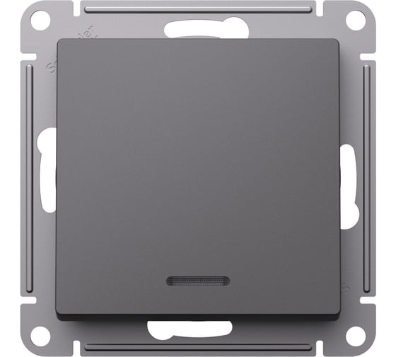 1-клавишный переключатель Systeme Electric Atlasdesign базальт с подсветкой, сх.6а, 10ах, механизам ATN001463