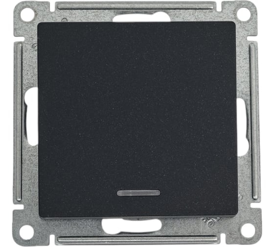 1-клавишный переключатель Systeme Electric Atlasdesign базальт с подсветкой, сх.6а, 10ах, механизам ATN001463 1