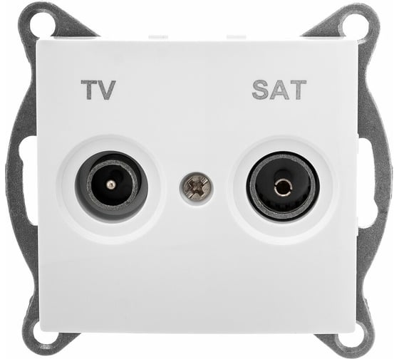 Механизм TV+ SAT розетки GUSI ELECTRIC Bravo, оконечной, СУ, белый С10TS1-001 1
