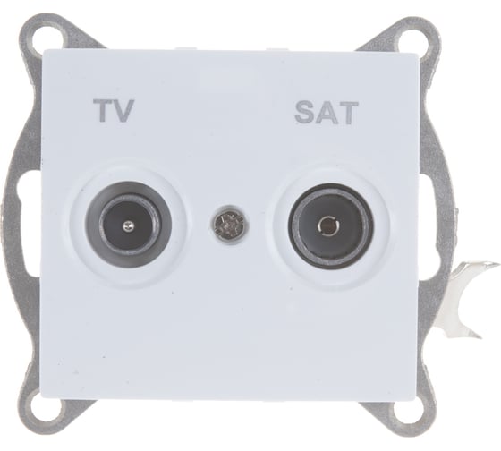 Механизм TV+ SAT розетки GUSI ELECTRIC Bravo, оконечной, СУ, белый С10TS1-001