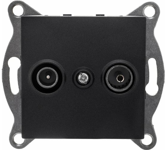 Механизм TV+SAT розетки GUSI ELECTRIC Bravo оконечной, СУ, графит С10TS1-010 1