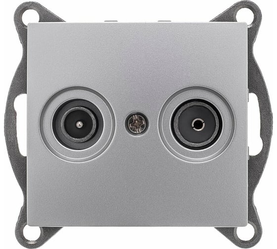 Механизм TV+SAT розетки GUSI ELECTRIC Bravo оконечной, СУ, серебро С10TS1-004 1
