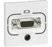 Розетка hd15 Legrand разъем 3.5 мм, программа mosaic - 2 модуля, белый 078774