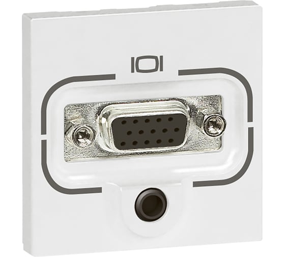 Розетка hd15 Legrand разъем 3.5 мм, программа mosaic - 2 модуля, белый 078774